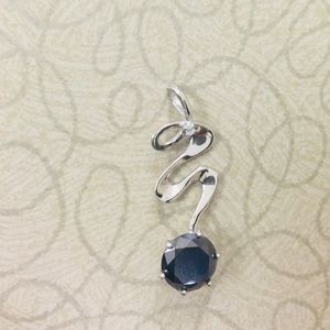 New 2” Ct. Black Moissanite Pendent